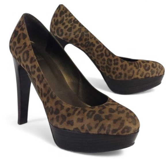 Stuart Weitzman Animal Print Suede Platform Pumps EUC sz 7.5 - Picture 10 of 10